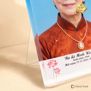 Ảnh thờ pha lê khung gỗ hương - mẫu 2
