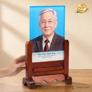 Ảnh thờ pha lê khung gỗ hương - mẫu 3