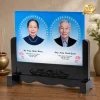 Ảnh thờ pha lê song thân khung gỗ chạm