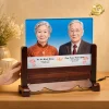 Ảnh thờ pha lê song thân khung gỗ hương - mẫu 7