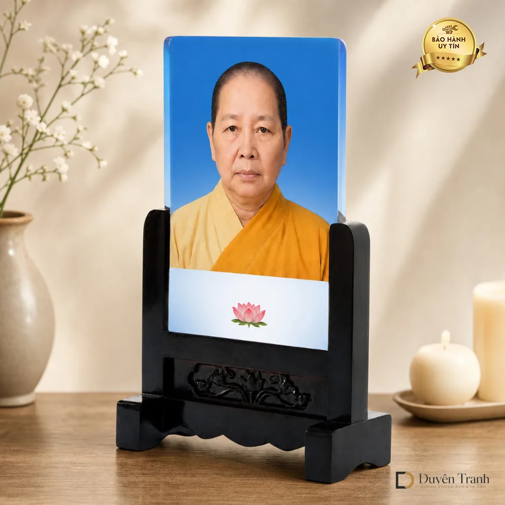 Ảnh thờ pha lê Phật giáo tăng ni - mẫu 3