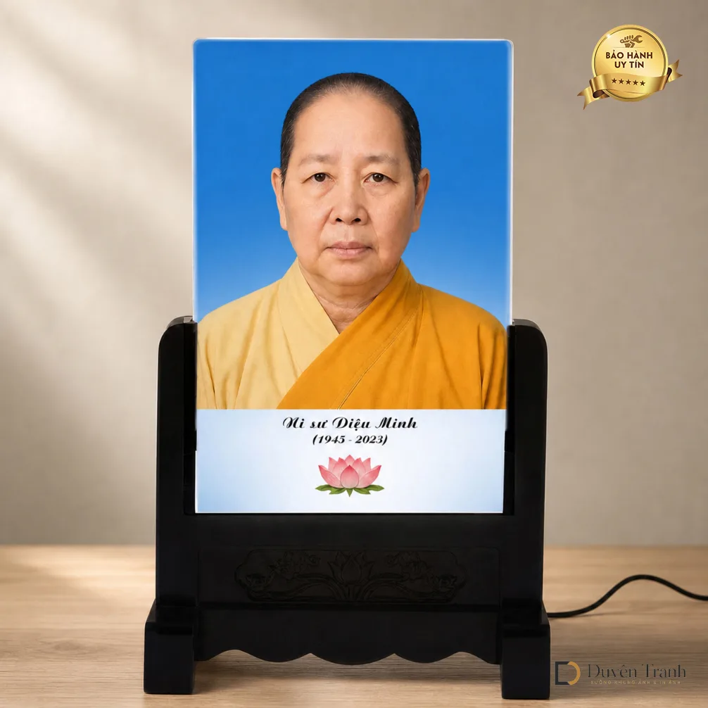Ảnh thờ pha lê Phật giáo tăng ni - mẫu 5
