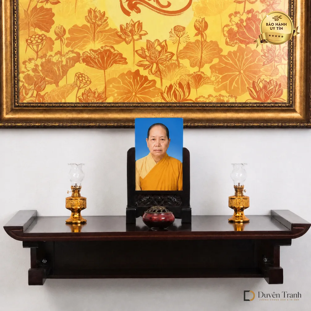 Ảnh thờ pha lê Phật giáo tăng ni - mẫu 6