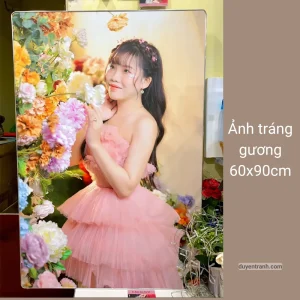 Khung ảnh cưới tráng gương 60x90 sáng bóng tại xưởng Duyên Tranh