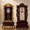 Bài vị pha lê thếp vàng hoa sen