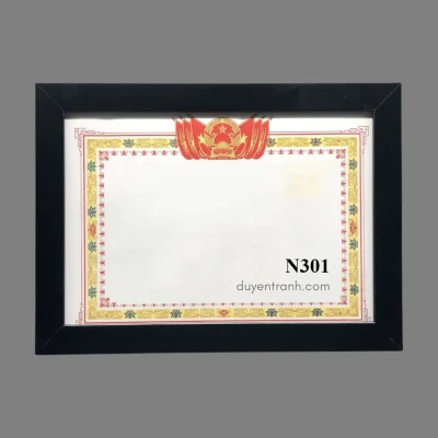 Mẫu viền khung bằng khen N301 - Đen trơn 3 cm