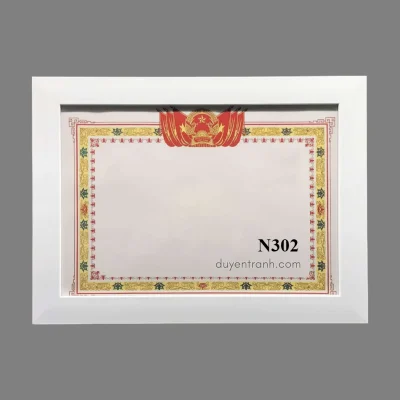 Mẫu viền khung bằng khen N302 - Trắng trơn 3 cm