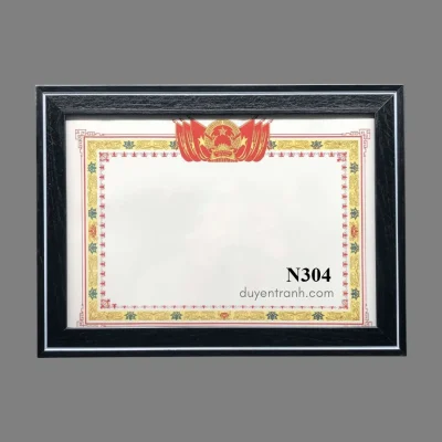 Mẫu viền khung bằng khen N304 - Đen vân bạc