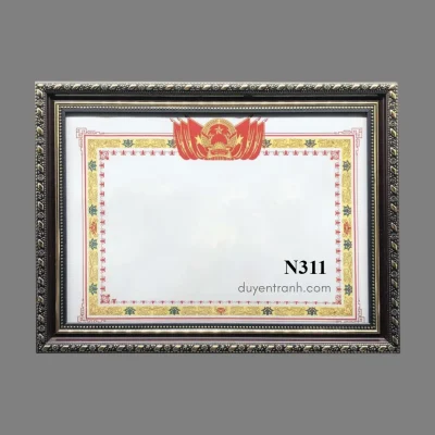Mẫu viền khung bằng khen N311 - Nâu vàng cổ điển