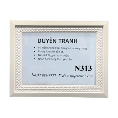 Mẫu viền khung bằng khen N313 - Trắng họa tiết lá