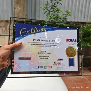 Khung bằng khen A4 kính tràn viền bạc thực tế